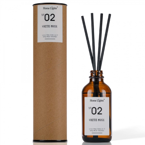 White Musk Fragrances Diffuser Set with Sticks | HomeLights Reed Diffuser
