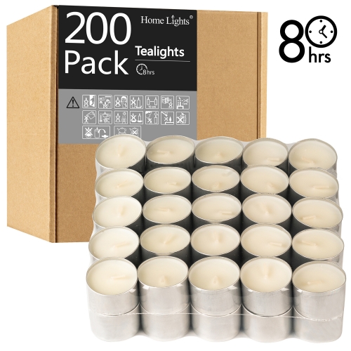 8 Hours Tealight Candles | 200 PACK