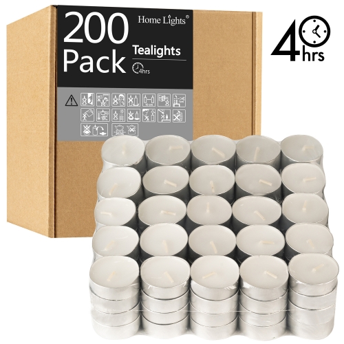4 Hours Tealight Candles | 200 PACK