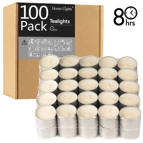 8 Hours Tealight Candles | 100 PACK